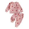 Citgeett Autumn Toddler Girl Fall Outfits Strawberry Print Long Sleeve Sweatshirt Pants Casual Clothes