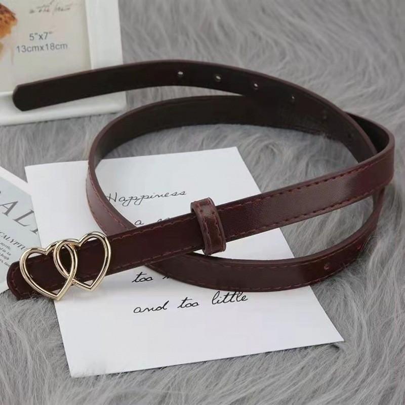 Pu Heart Trendy And Butterfly Buckle Womens Belt Fashionable Accessory For School And Work