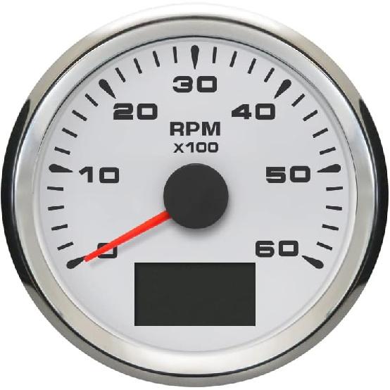 ELING Tachometer Tacho Gauge 6000RPM for Auto Marine Yacht Vehicle with 8 Colors Backlight 85mm 9-32V