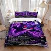 Gengar Vmax Shadow Bite Print 3Pcs Bedding Set,Duvet Cover with 2 Bedro,Pillowcase Home Birthday Gift