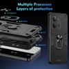 KEYSION Shockproof Armor Case for Xiaomi POCO C85 Soft Silicone+PC Metal Ring Stand Phone Back Cover for Redmi 15C