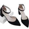 Velvet Womens 55mm Toe Ankle Strap Slingback Pumps High Heels Pump Party Wedding Dress Shoes Shoe