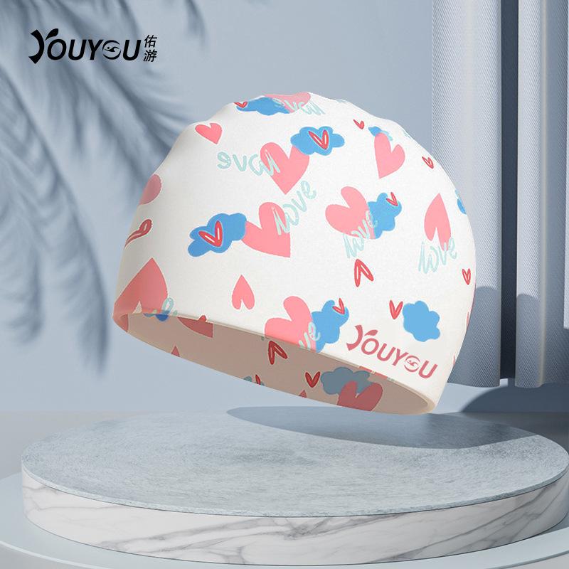 Waterproof Adult Swim Cap with Ear Protection for Long Hair - Unisex Silicone, Large Size