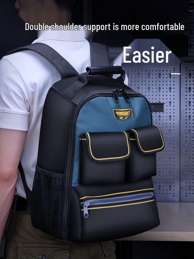 Multifunctional Canvas Tool Backpack for Electricians and Woodworkers