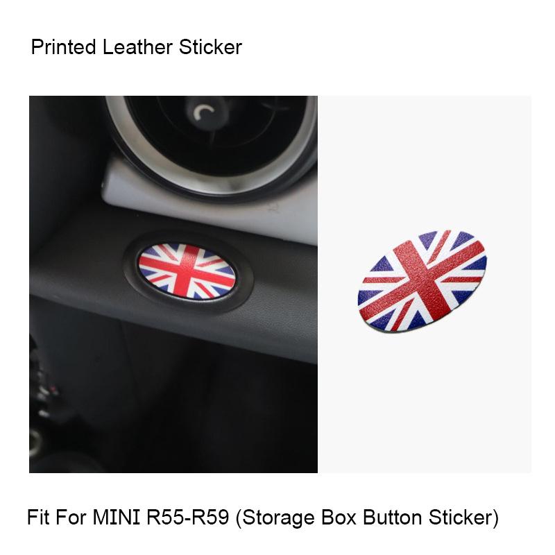 

Car Co-pilot Storage Box Button Leather Sticker For MINI Cooper JCW R55 R56 R57 R58 R59 Styling Accessories