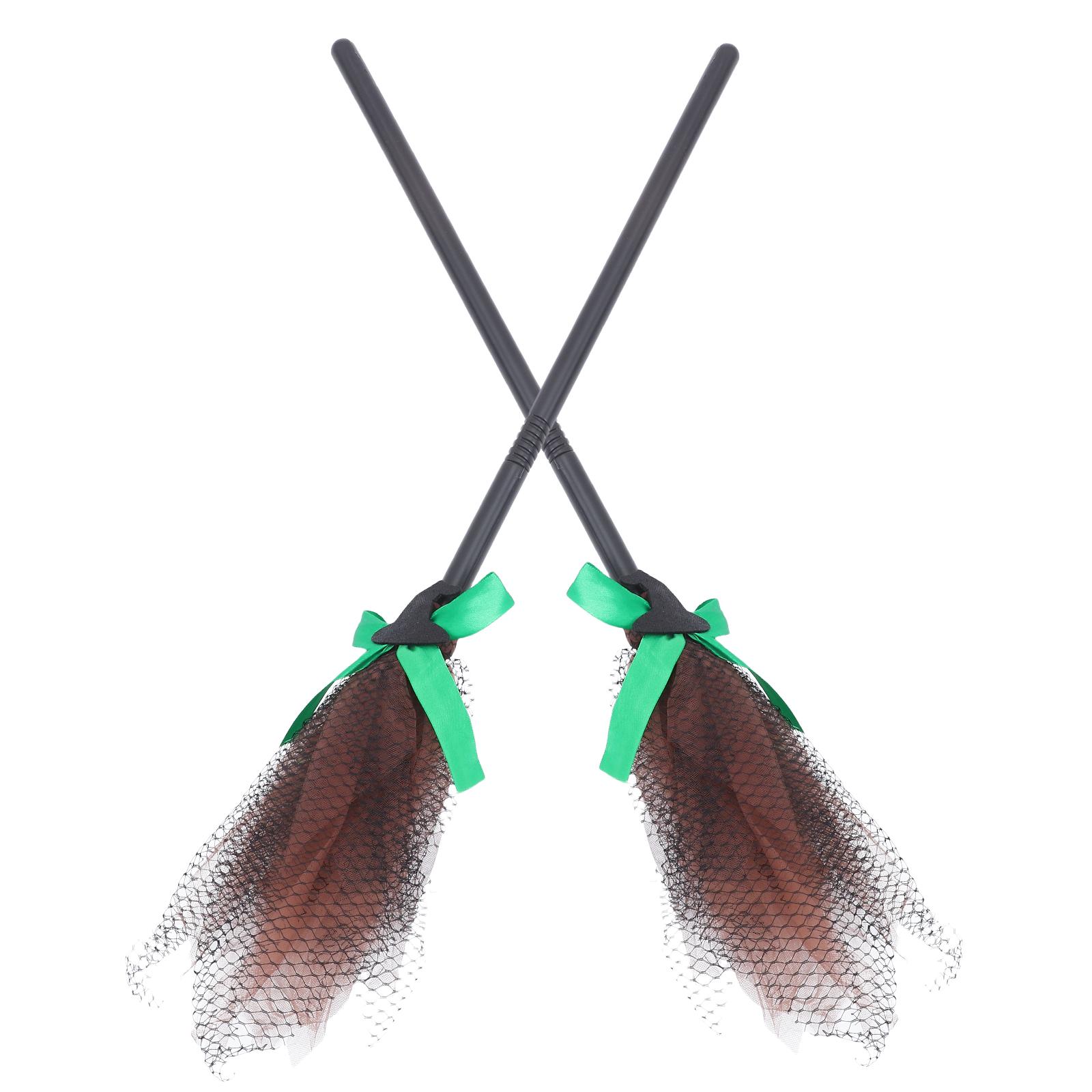 2 шт. Хэллоуинская метла ведьмы Метла Декоративный Косплей Вечеринка Реквизит Летающий для Костюма Декорация Детские Реквизиты