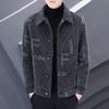 Herren Wollmantel mit Fleece, Herbst/Winter Neuer Stil, Lässige Kurze Reversjacke