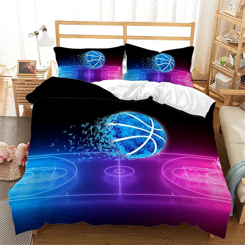 

Comforter Basketball Twin Queen Ball Sports Gaming Bedding Set Basketball Gamer Comforter For Teens Adult Bedroom Dorm Comforter (quilt)-EU Single(135*200cm)3pcs
