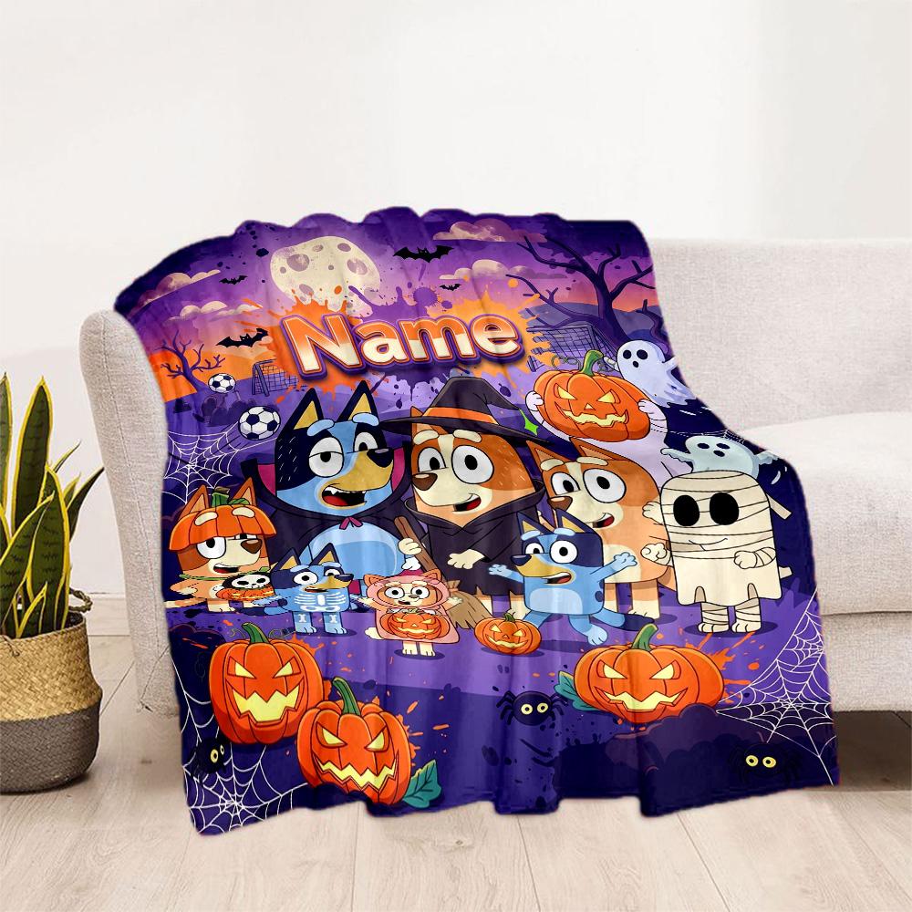 Halloween Night Adventure Customize Your Name Blanket Gift Customizable Blanket Durable Comfort Perfect for Bedding Office Bed Chair for All Occasions