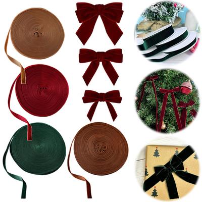 10mx1/1.5/2.5cm Christmas Velvet Ribbon Vintage Velvet Ribbons Christmas Decorations Ribbons for Gift Wrapping & Bow Making