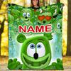 Customizable Gummibar Friends Throw Blanket – Personalized Name, All-Season Cozy Snug Blanket, Machine Washable, Personalized Blanket