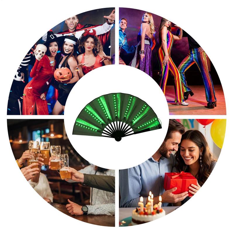 Light Up Folding Hand Fan LED Hand Fan For Dancing Stage Performance Props For Wedding Night Club Folding Fan Led Fan