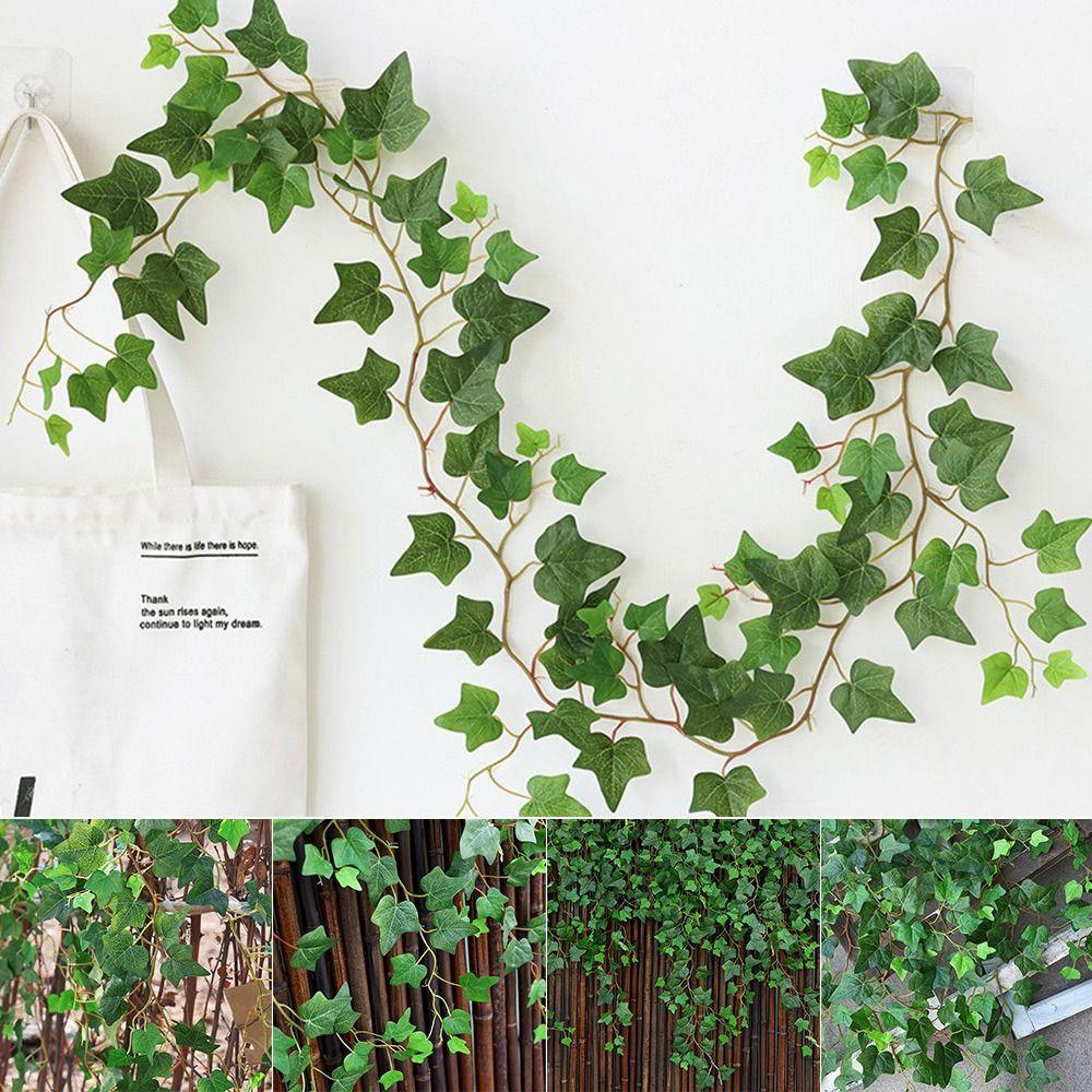 Creative Green Artificial Ivy Vine 160cm 80 Leaves Simulation Ivy Garland Photo Props Silk Leaves Hanging Plants Wall Ornament