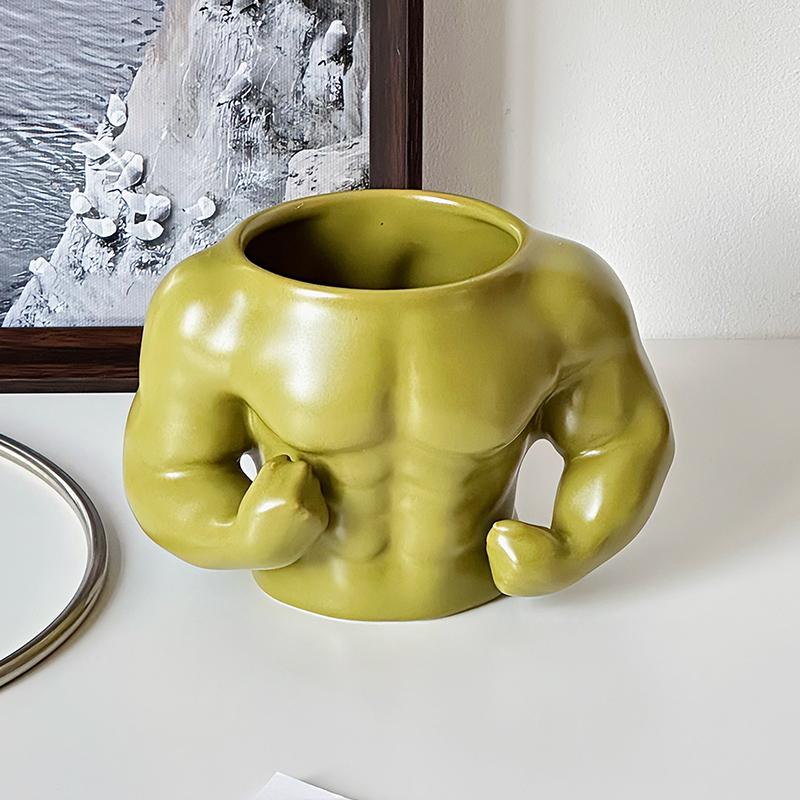 

Muscle Water Mug Couple Funny Ceramic Cup Ancient Greek Sculpture Body Art Milk Coffee Mug Holiday Little Gifts 300ml зелёный
