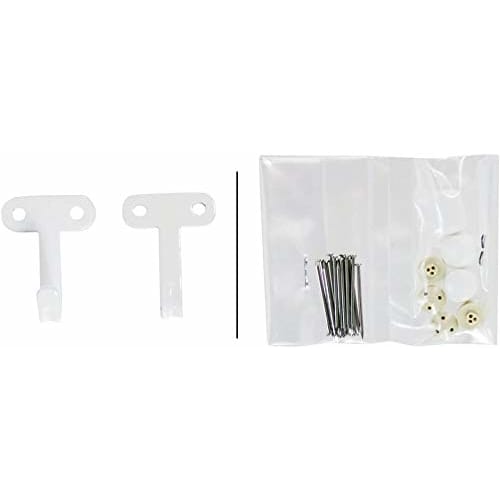 Nikkei Sangyo Plasterboard Hooks, Double J-Hooks, White, 24-Pack (2 Hooks x 12)