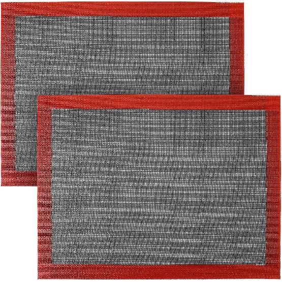 2 шт. Перфорированные коврики для выпечки, Силиконовый коврик для эклеров на противень половинного размера, Антипригарные многоразовые вкладыши для духовки, Силиконовый коврик с воздушной сеткой Reble для изготовления