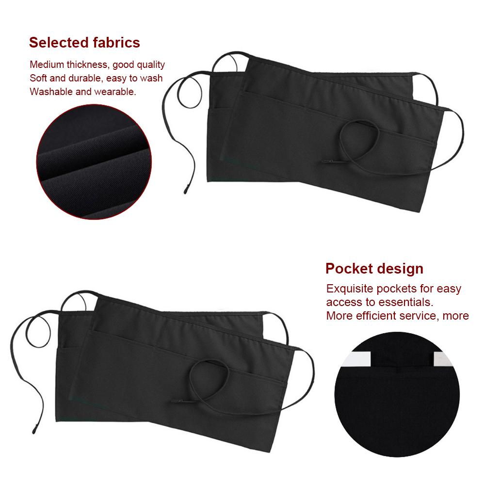 UILYNIU 3 Pezzi Grembiule Mezzo Grembiuli Da Cucina Con 3 Tasche - Foto 10
