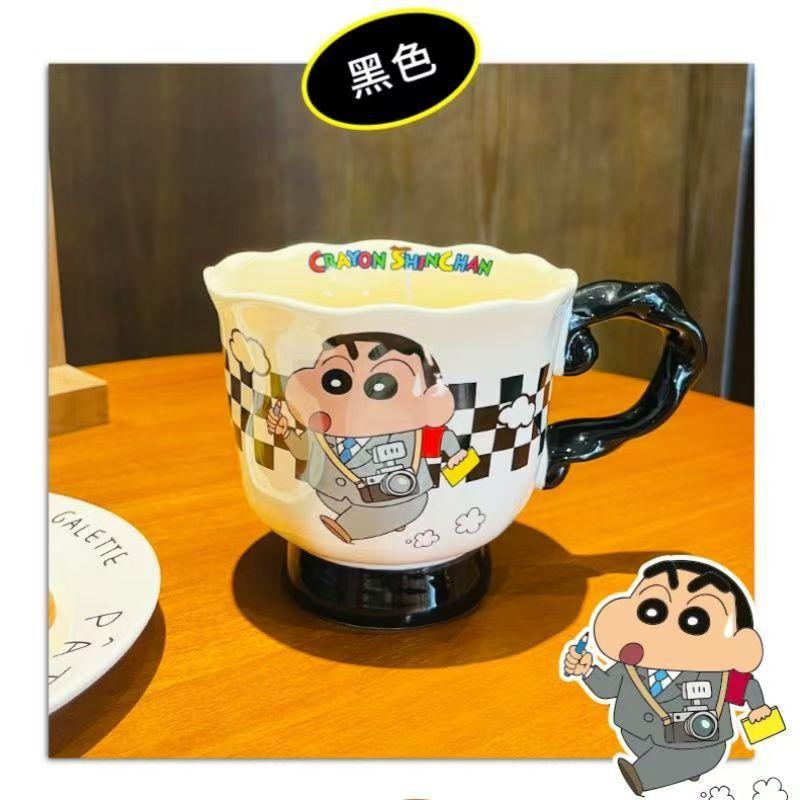 Crayon Xiaoxin Ceramic Mug Tall Coffee Cup Cute Water Cup High Value Office Breakfast Cup