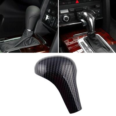 1pcs Carbon Fiber Pattern Texture Gear Shift Knob Head Cover Cap Trim Fit for A4 A5 A6L Q5 Q7