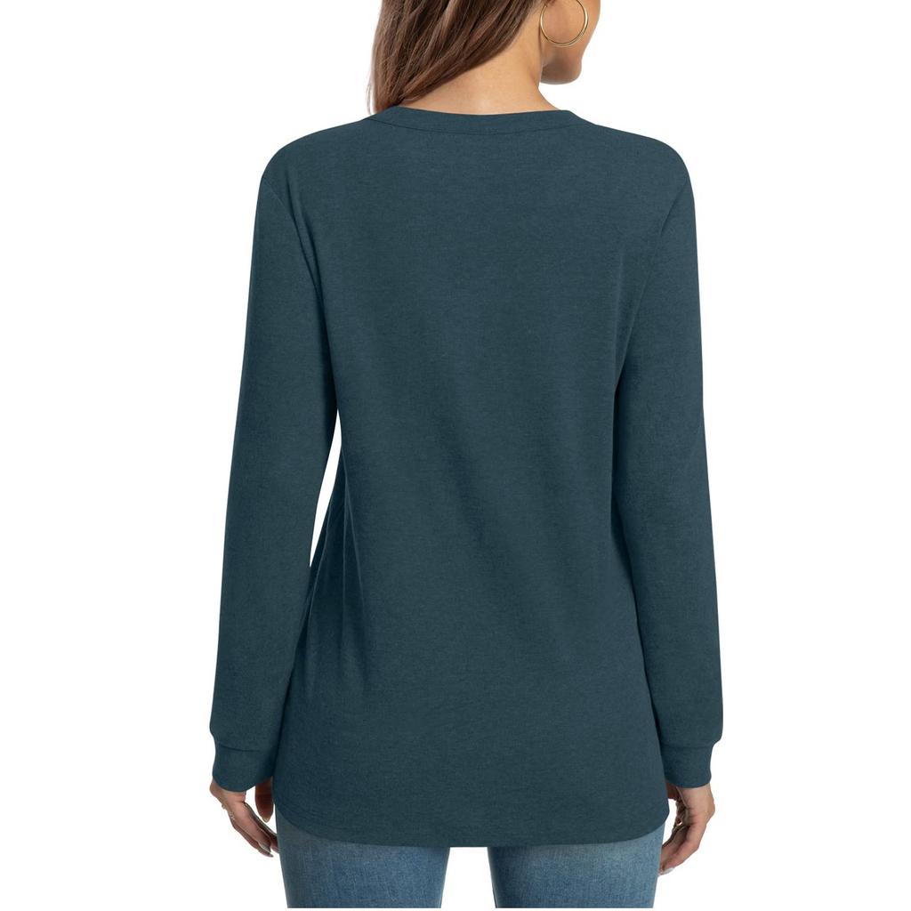 Damen T-Shirt mit V-Ausschnitt, lockere Passform, modisches Oberteil