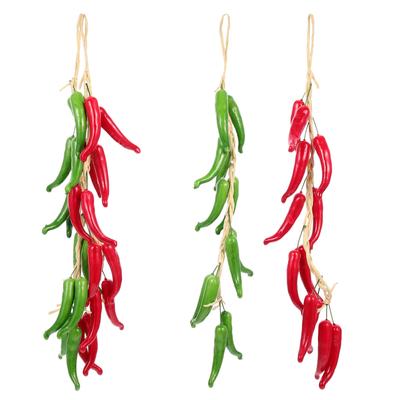 4pcs Simulated Hanging Chili Peppers Set Decorative Chili Peppers Realistic Vegetable Decoration For Kitchen And Restaurant
