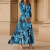 Vestido de Mujer de Manga Tres Cuartos, Estampado Floral Moderno, Holgado, Casual, Cómodo