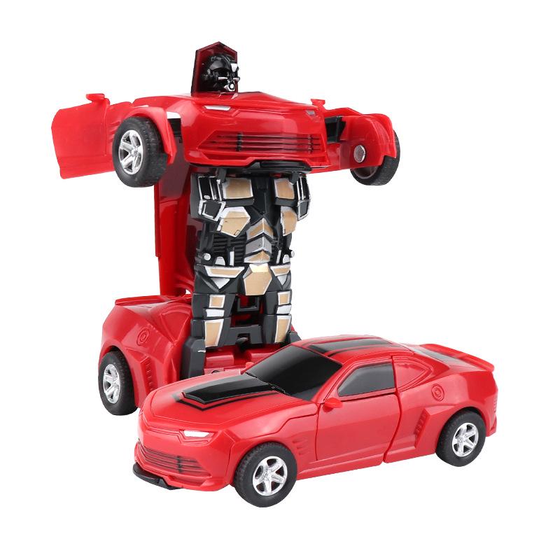Popular Children's Deformed Toy Robot and Car Set for Educational Play at Street Markets and Night Stalls.