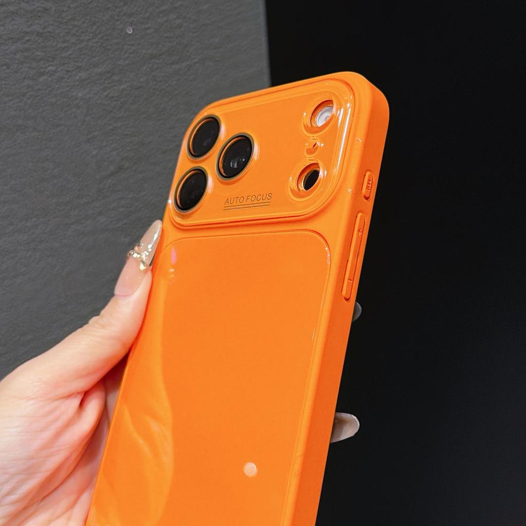 Applicable to Apple 17Promax mobile phone case ice glass iPhone16 candy color large window all-inclusive 15 hard case