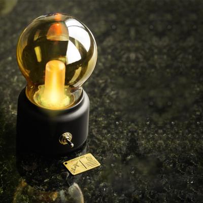 Night Light USB Rechargeable Bulb Shape Continuous Light Dormitory Desk Lamp for Bedroom Bedside