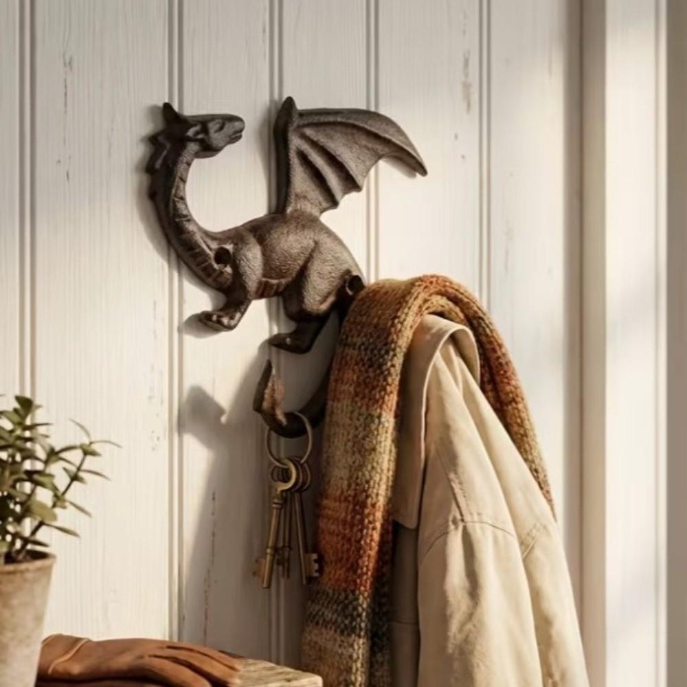 Iron Wall Mount Key Rack Creative Car Key Hook Rack Funny Iron Dragon Tail Hook  Housewarming Gift
