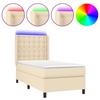 Maison Exclusive - Sommier à lattes de lit matelas et LED Crème 90x190 cm Tissu