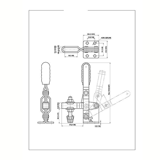 Vertical Quick Clamp 101D for Woodworking Standard Size