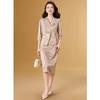 Completo gonna con giacca jacquard floreale e revers a tacca Meilanni