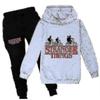 Stranger Things Print Sports Outfit Kids Boys Girls Hoodie Sweatshirt Long Pants Tracksuit Set New Arrival New Arrival