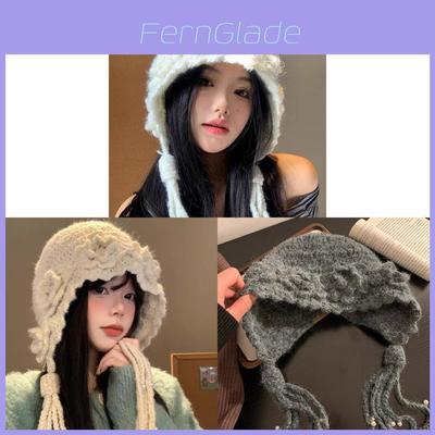 Handmade Knit Hat For Women With Pearl Tassels And Wide Brim For Autumn Winter Fashion