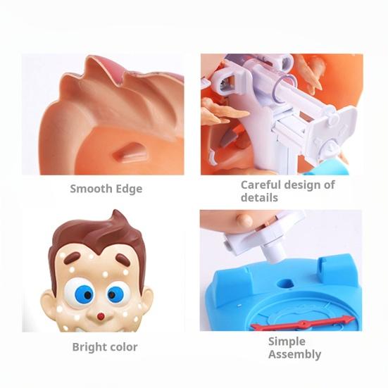 Human Face Pimple Popping Toy with Pointer Wheel Water Spraying Spot Popping Toy Stress Relief Kids Adults Family Party Board Game Prank Prop