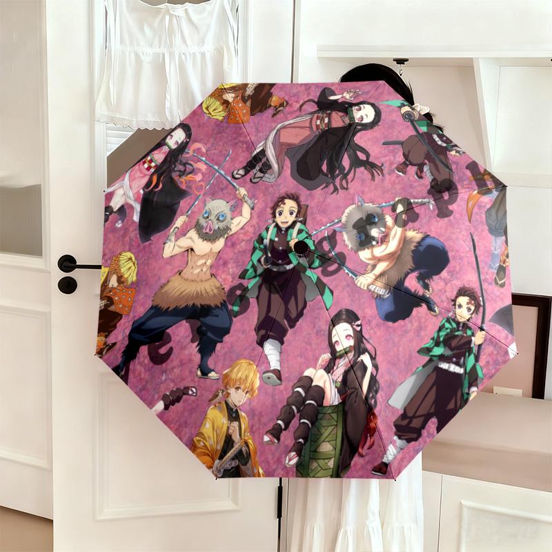 Japanese-style cartoon Demon Slayer Kamado Tanjiro & Kamado Nezuko umbrella including home travel and outdoor activities Multi functional umbrella 24