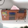 Car Sun Visor Storage Bag PU Leather Multi-Pocket Car Glasses Clip Card Holder Storage Pocket for Citroen C4 C3-XR C5 Aircross
