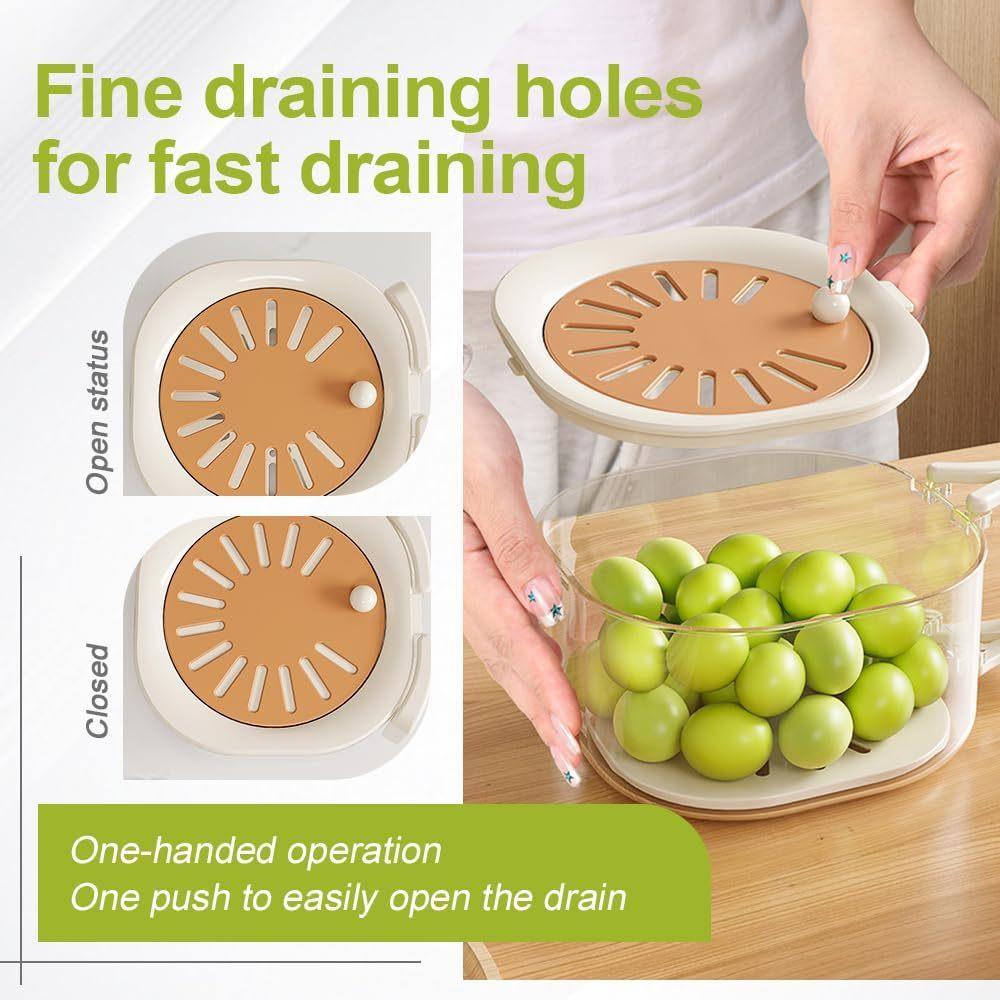 Kitchen Draining Bowl Vegetable Washing Basket, Fruit Vegetable Washing Sink Soup Basket Berry washer, Food strainer cut fruit colander