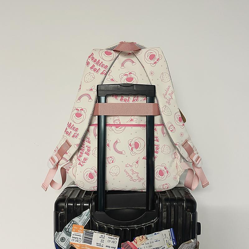 Printed Student Schoolbag Men's Large Capacity Travel Backpack Women's Campus Backpack with Coin Purse