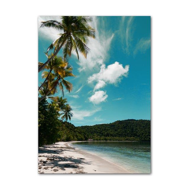 Coastline Blue Ocean Wall Poster Print Sea Reef Nordic Canvas Painting Landscape Modern Home Picture Decoration Living Room Art