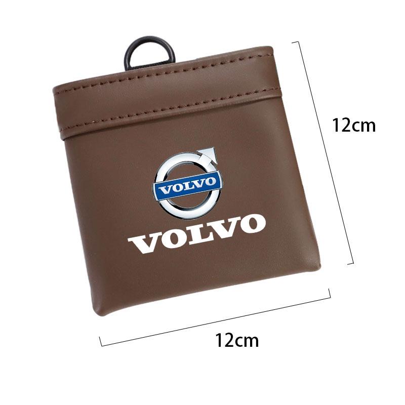 Fcvdz6 Car Key Bag Leather Mini Coin Purse Card Bag Storage Pouch For Volvo ES90 EC40 EX40 EM90 XC90 V90 V60 XC60 V40 S80 S60 S90 C40