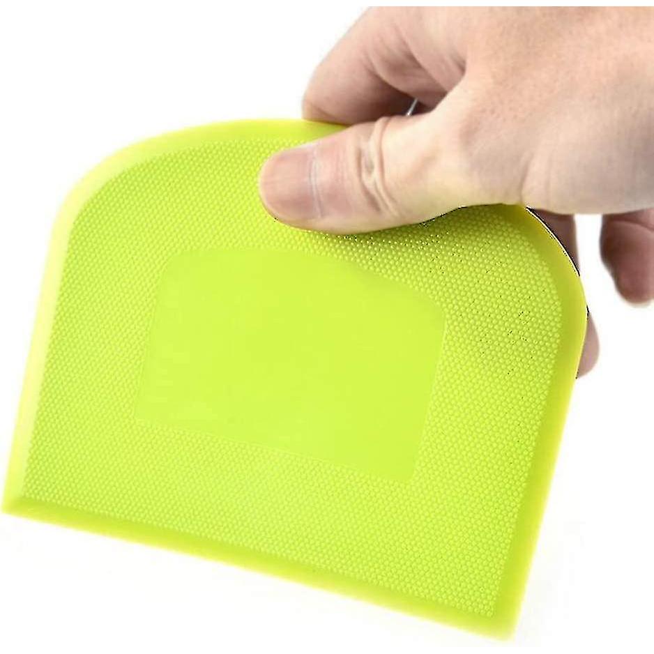 2 Pieces Dough Scraper Bowl Scraper Food-safe Plastic Dough Cutter Flexible Plastic Scraper
