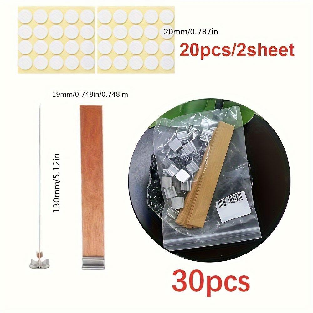 

50 шт. Набор для изготовления свечей, высококачественный деревянный фитиль для свечей с зажимом, основа для поделок, плетеный парафиновый воск, горящий бездымный фитиль, наклейки D