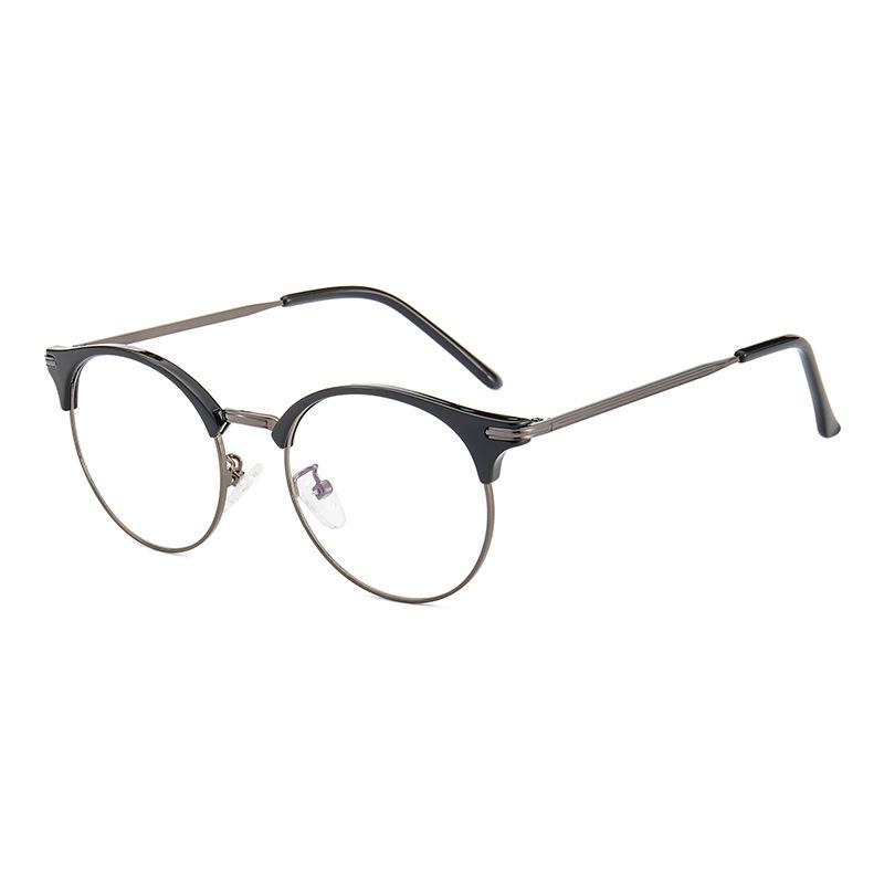 Tr2036 Tr90 Metal Flat Glasses Women, Harajuku Myopia Glasses Frame, Trendy Men'S Literary Glasses Frame