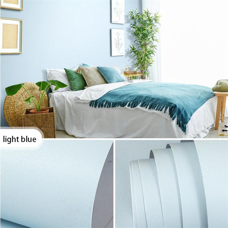 

10 м макарон чистый цвет утолщается ПВХ DIY гостиная пленка самоклеящаяся настенная бумага водостойкая настенная наклейка декоративная светло-синий