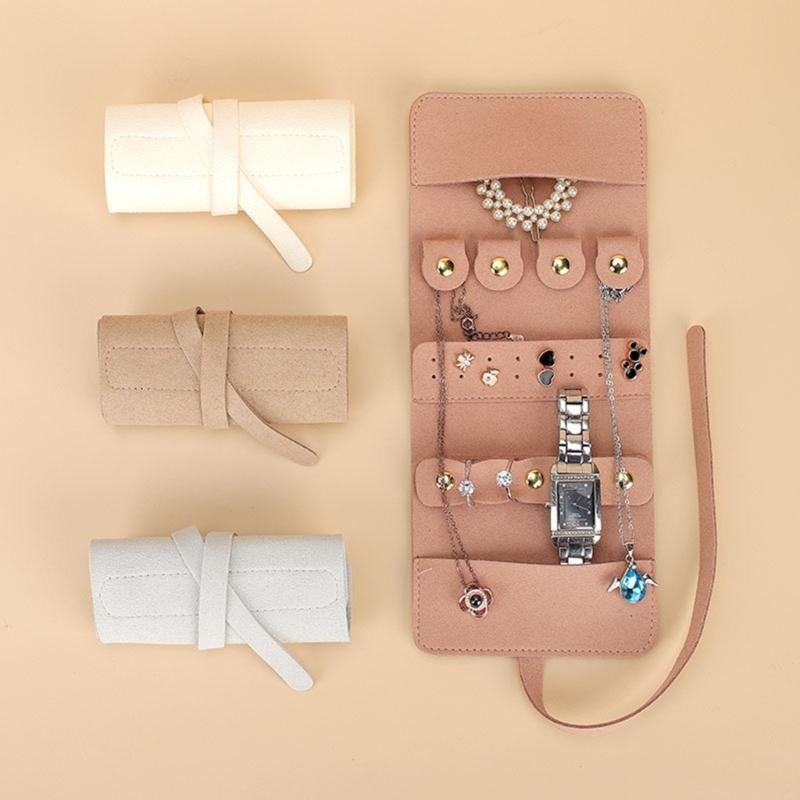 Kompakte Schmuck-Organizer-Tasche Reise-Schmuck-Tasche Organizer Tragbare Reise Schmuck Lagerung Rolle Beutel Lagerung Taschen