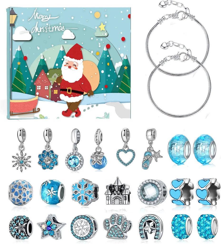 Advent Calendar 2025 Girls Charm Bracelets Making Kit For Kids Xmas Countdown Calendars Jewelry For Toddler Kids Teens Girls