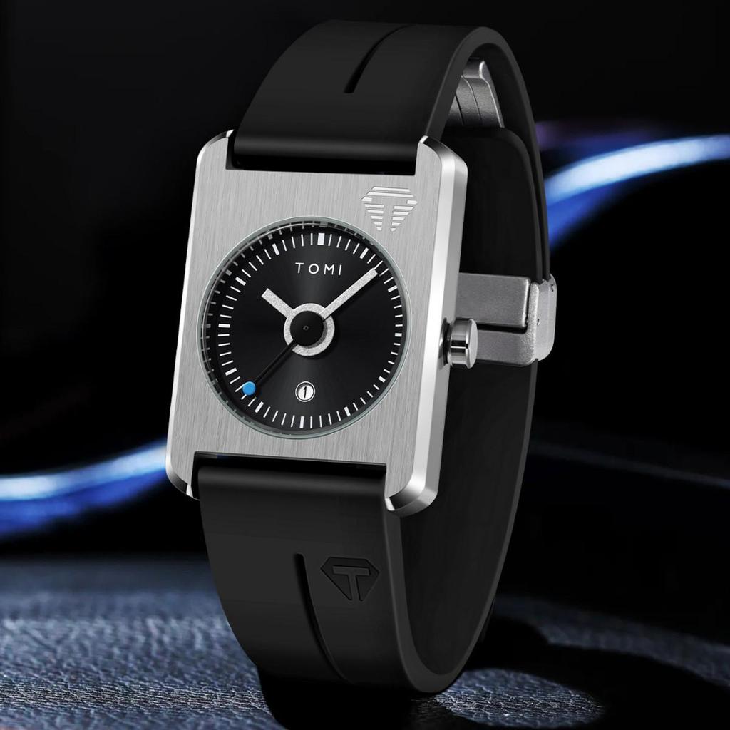 TOMI Square Calendar Watch - Korean Style Student Strap Watch