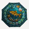 Marine Life Glass pattern umbrella, portable and foldable design, 8 ribs, a casual accessory for Halloween, Christmas, and birthday gifts.